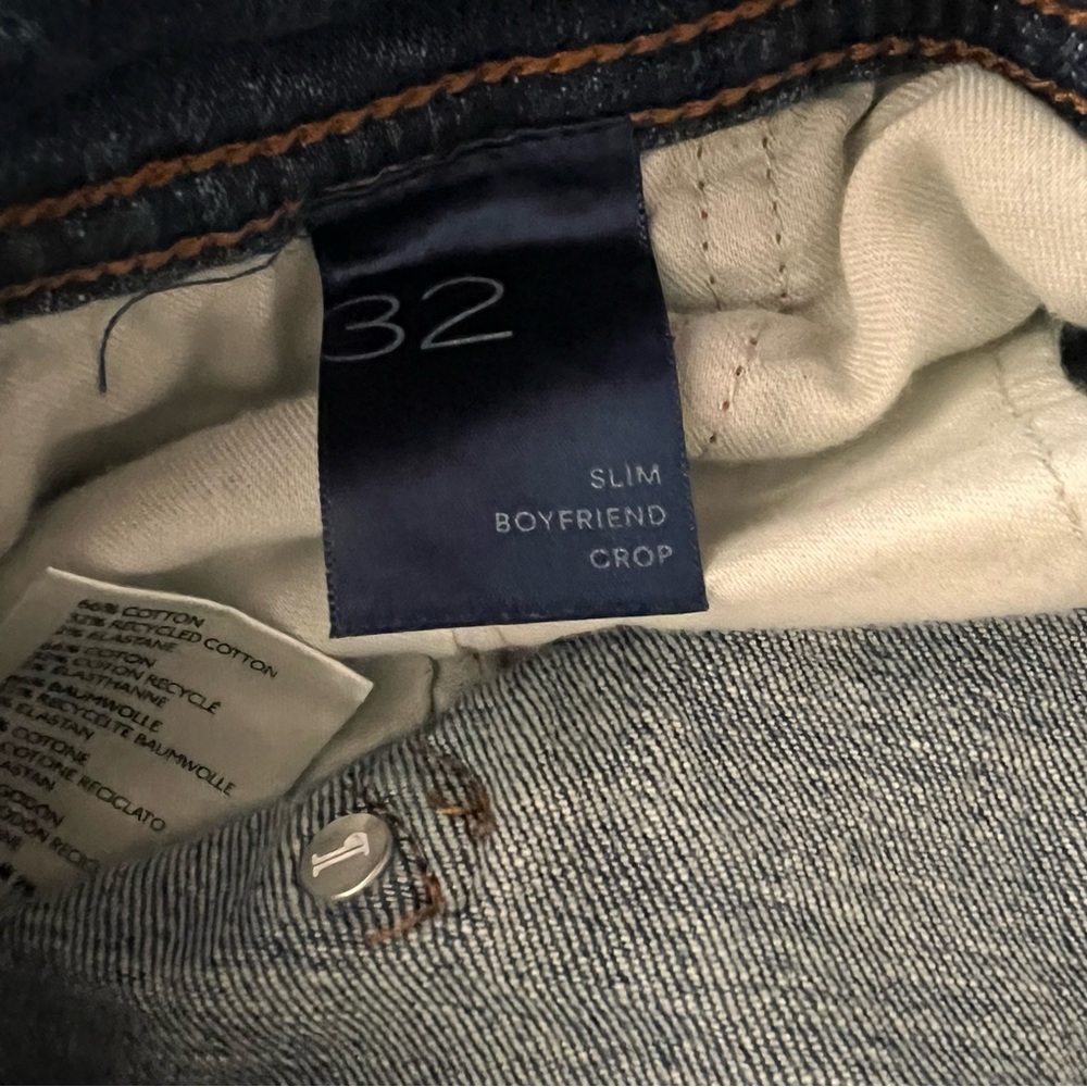 Anthropologie Pilcro Slim Boyfriend Crop side stripe jeans 32 - Picture 11 of 11